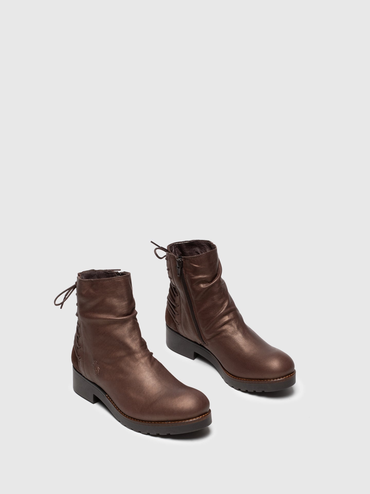 Fly London Brown Zip Up Ankle Boots